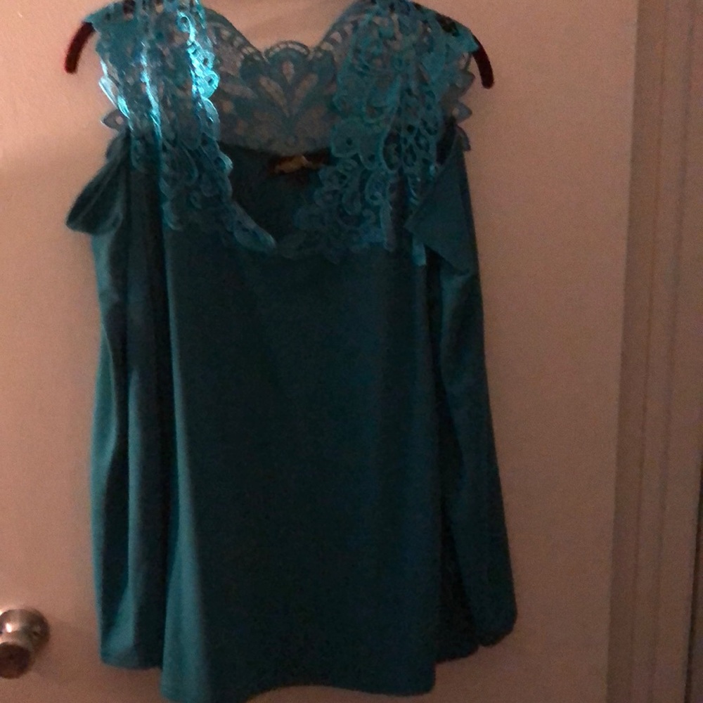 Joan Boyce lace trimmed top